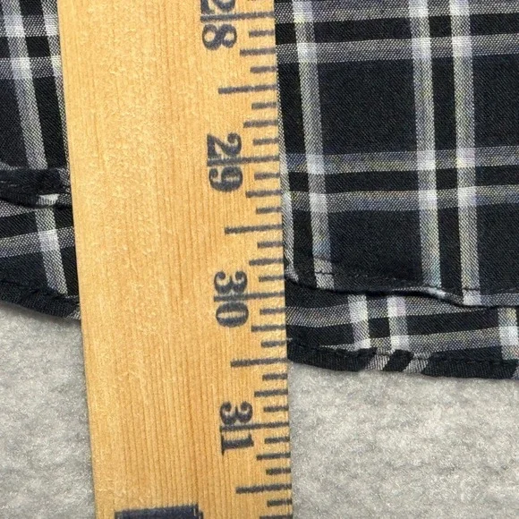 Plains Western Wear Mens XL Black White Plaid Pearl Snap Long Sleeve Shirt - Picture 5 of 7